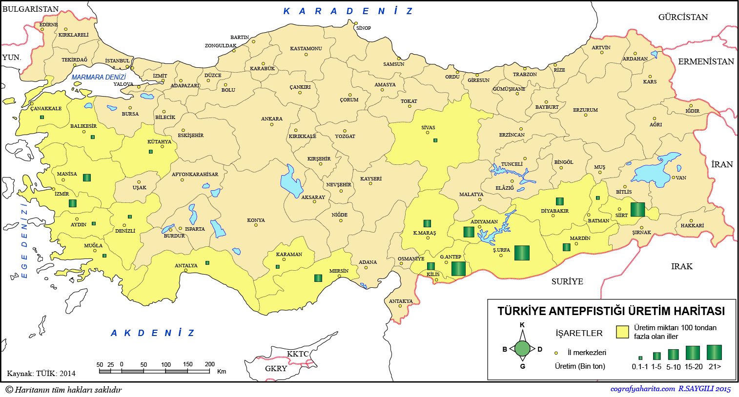 Türkiye Antep Fıstığı Üretim Haritası 2