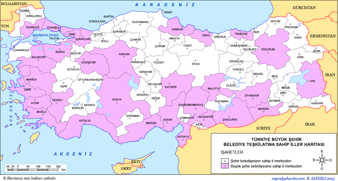 Türkiye Büyükşehir Belediyeleri Haritası: Hangi İller Büyükşehir Olarak