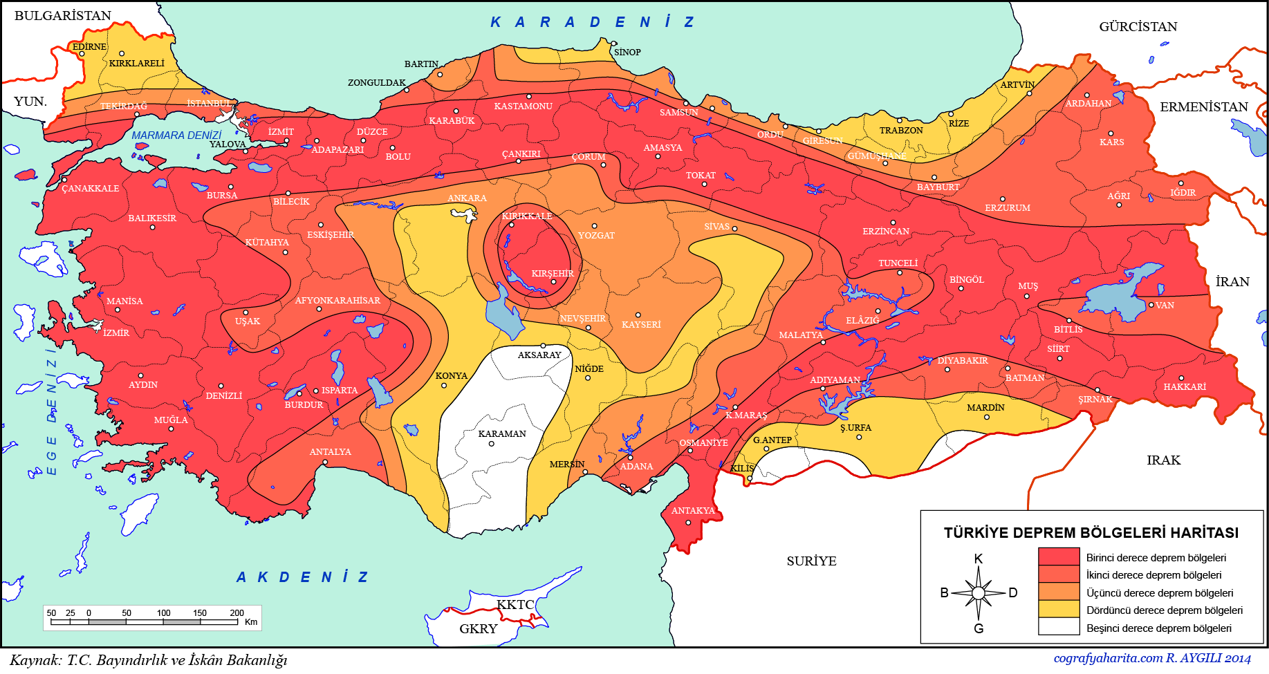 turkiye deprem haritasi deprem bolgeleri nerelerdir 1 2 3 4 ve 5 derece deprem bolgeleri